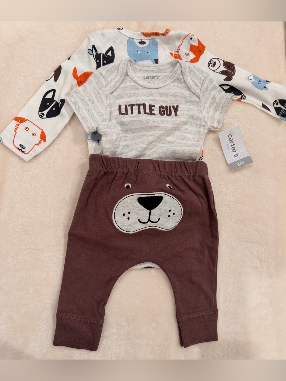 NWT Carter's Baby Boy 3M 3-Piece Sets Bundle Bear Dog 6pcs Total